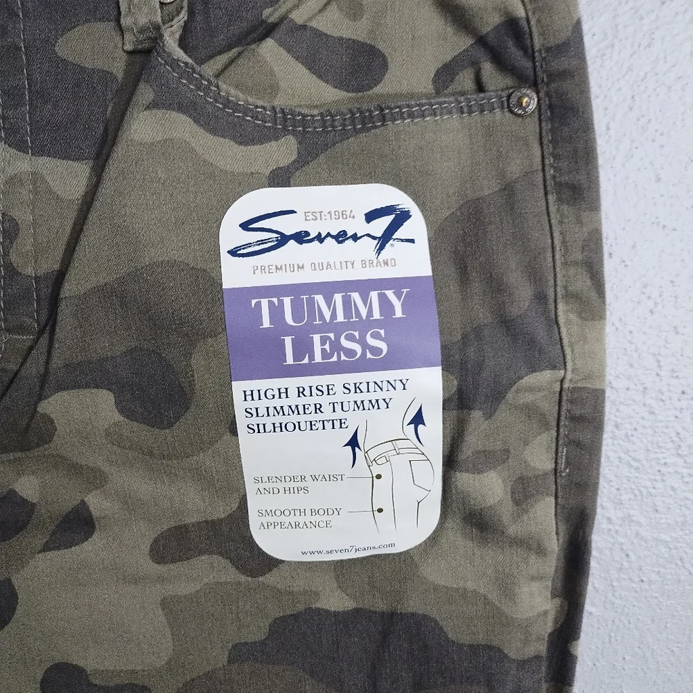 Seven7 Tummyless High Rise Skinny Camo‎ Boho Fall Jean 12